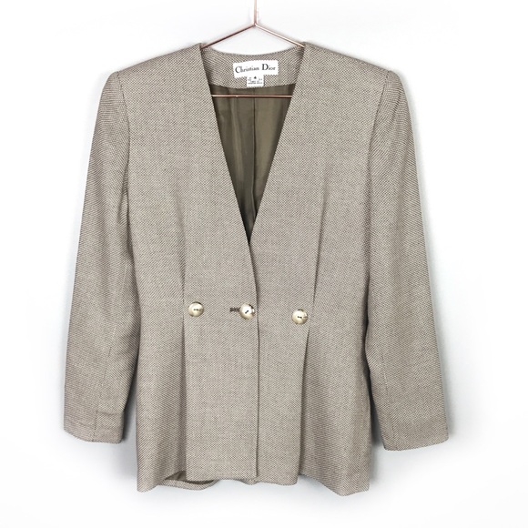 Christian Dior Vintage Pleated Jacket Cream 4